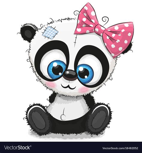 Cute Cartoon Panda Girl On A White Background Vector Image