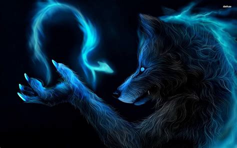Werewolf Hd Wallpaper Werewolf Blue Flower Wallpaper Fantasy Wolf