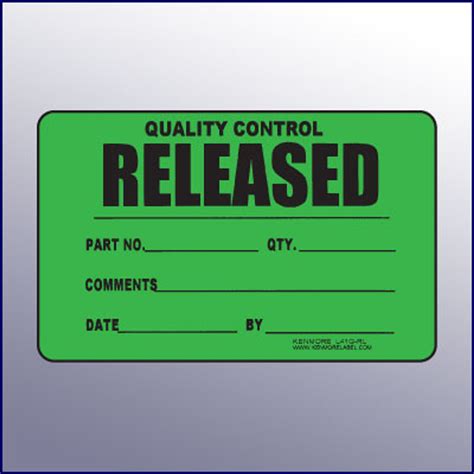 Accepted Quality Control Label 4 X 3 Kenmore Label And Tag