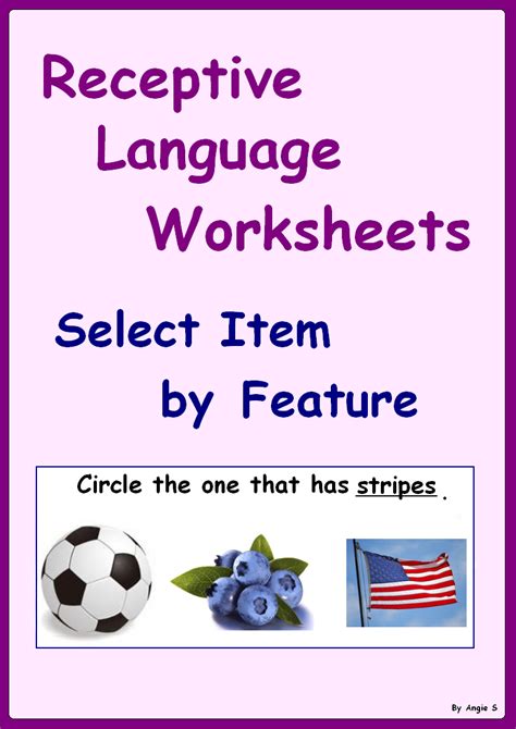 Receptive Language Worksheets Select Item By Feature Receptive
