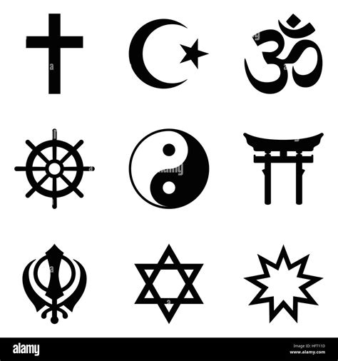 Symboles De Religions Du Monde Signes De Neuf Grands Groupes Religieux