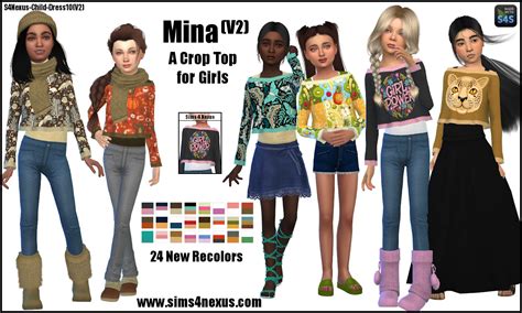 Lookbooks Reblogs And 💋sim Downloads — Sims4nexus Mina V2 A Crop Top