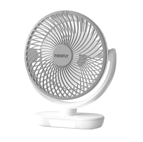 Firefly Rechargeable Fan With Night Light Fel 6114 6inch Grey Ahpi