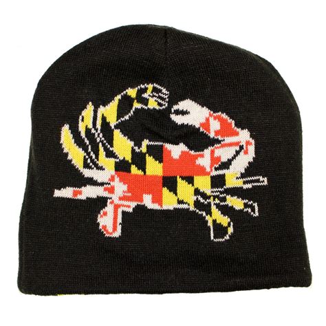 Maryland Flag And Full Flag Crab Reversible Knit Beanie Cap Route One