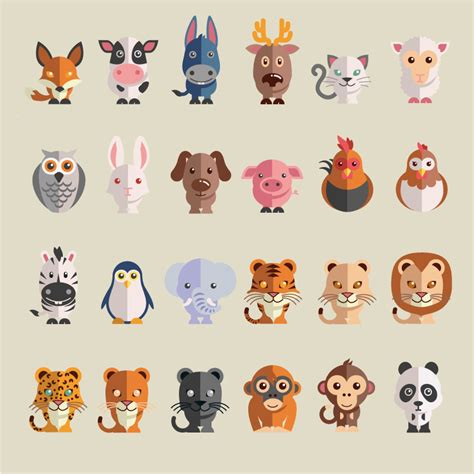 Cute Cartoon Animals Vector Free Vector Graphic Download