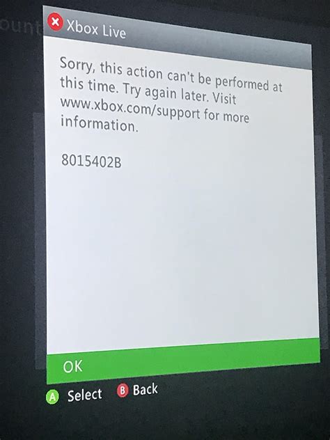 I Am Getting This Error When Trying To Connect To Xbox Live On My Xbox