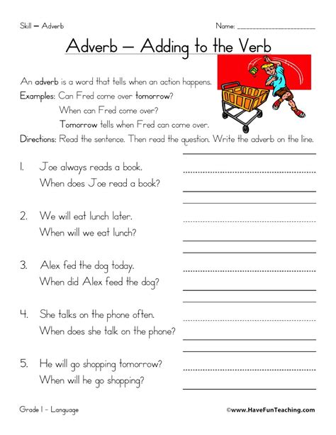 Adverbs Worksheet For Grade 7 With Answers Worksheets