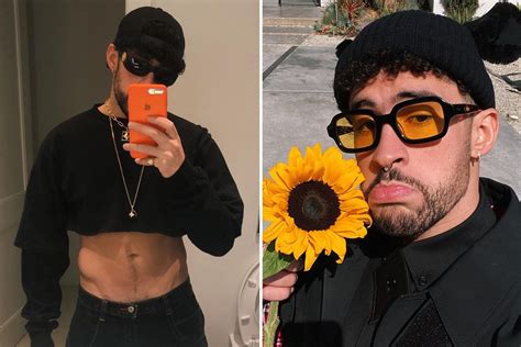 Bad Bunny Shows Off His Incredible Abs As He Poses In A Crop Top For