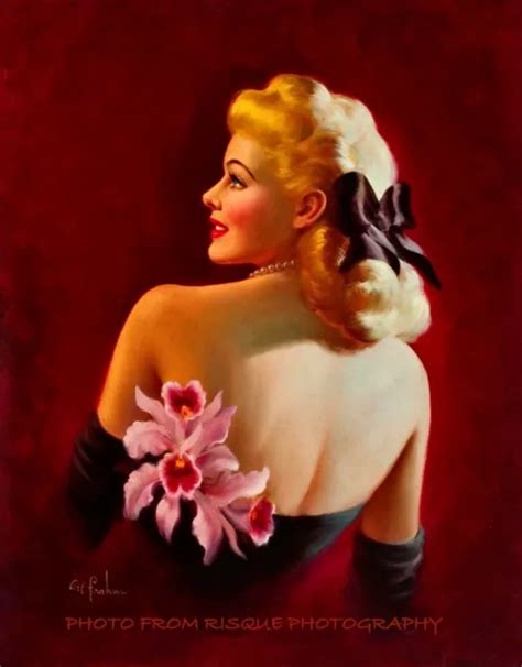 Beautiful Woman With Orchid X Photo Print Lovely Frahm Pinup