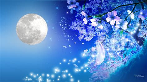 Night Blue Anime Scenery Anime Background Anime Cherry Blossom