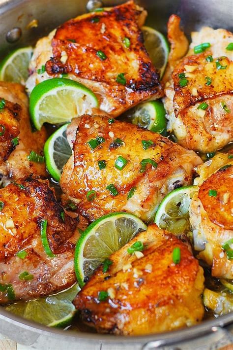 Crispy and tender baked chicken thighs. Honey Lime Chicken Thighs - Julia's Album