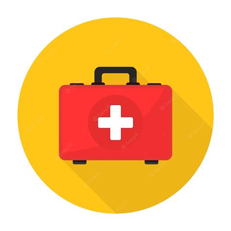 Premium Vector Medical Suitcase Red First Aid Kit Isolated On Yellow