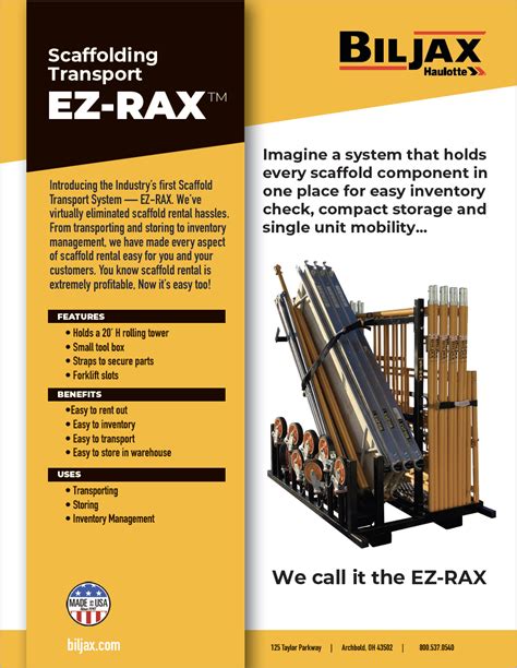 Ez Rax Scaffold Transport Rent Or Buy From Bil Jax®