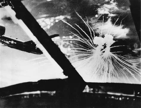 A Japanese Phosphorus Bomb Explodes Near B 24 Liberators C1945 1600