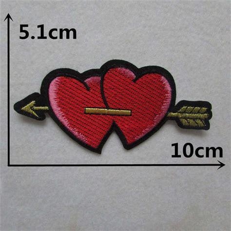 Hot Style Heart Patches For Clothing Iron On Embroidered Appliques Diy