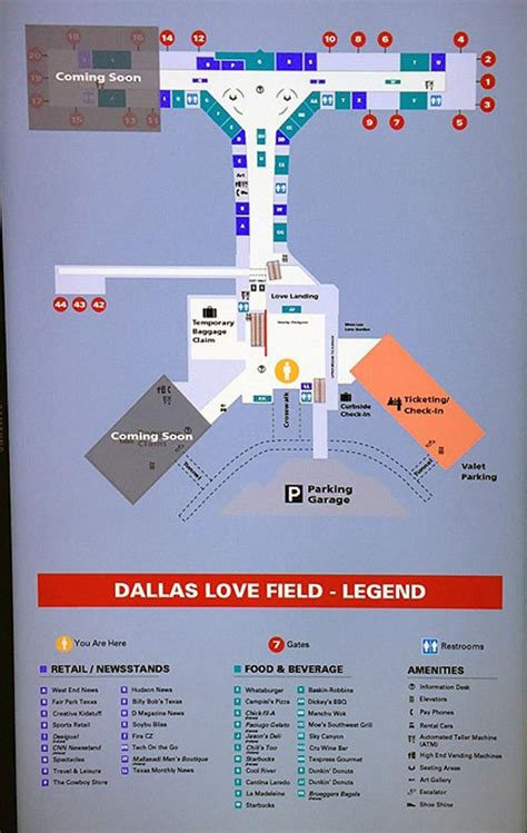 Dallas Love Field Map Aeropuerto De Dallas Love Field Map Texas Usa
