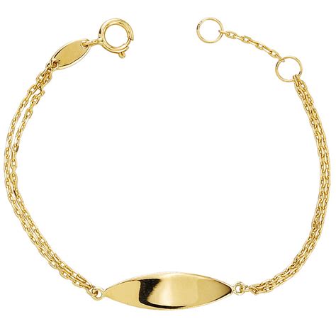 Newborn Baby Id Bracelet In Solid 14k Yellow Gold Bos Jewelers Inc