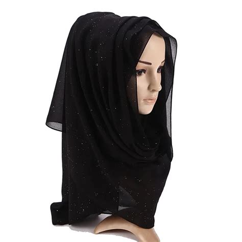 Hot Sale New Shimmer Scarf Wrap Gold Shinny Glitter Hijab Bubble Chiffon Hijab Scarves Lady