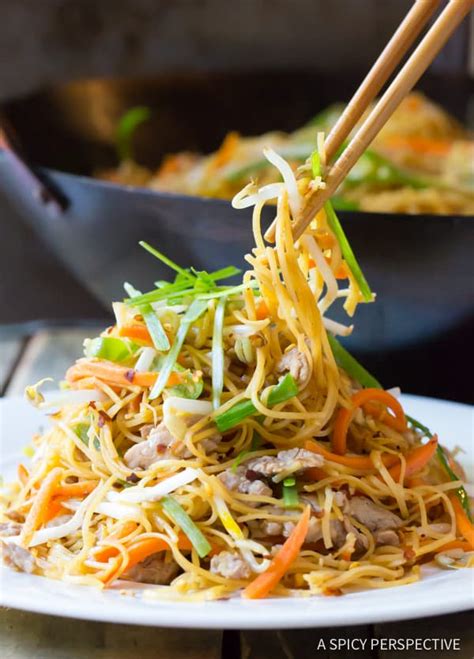 Cantonese Pan Fried Noodles Pork Lo Mein A Spicy Perspective