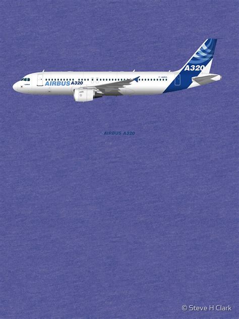 Airbus A320 With Winglets Blue Version T Shirt By Stevehclark