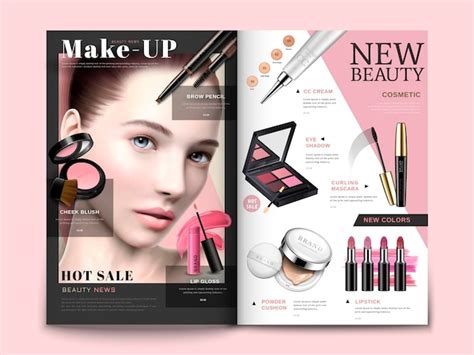 Premium Vector Cosmetic Magazine Template Trendy Cosmetic Products
