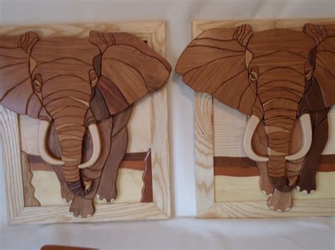 Wooden Intarsia African Elephant By Woody1969