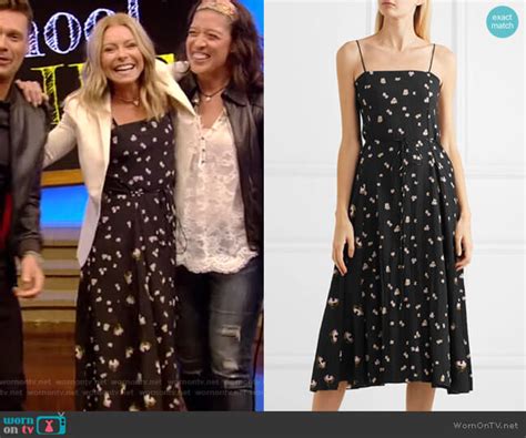 Wornontv Kellys Black Floral Dress On Live With Kelly And Ryan