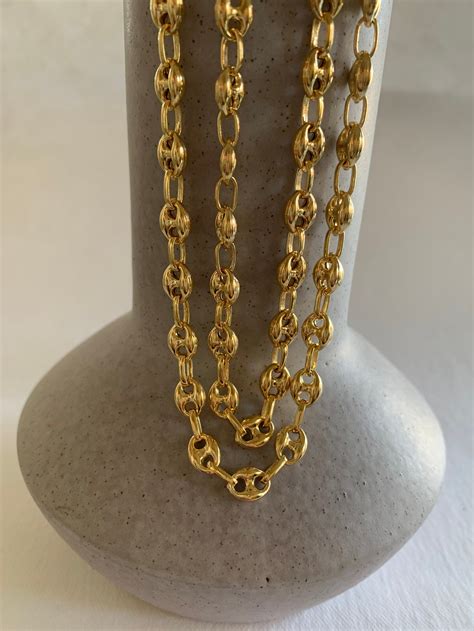 Gold Puffed Mariner Chain Gold Gucci Chain Mariner Gucci Etsy