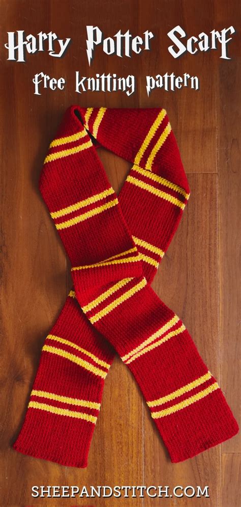 Harry Potter Gryffindor Scarf Knitting Pattern