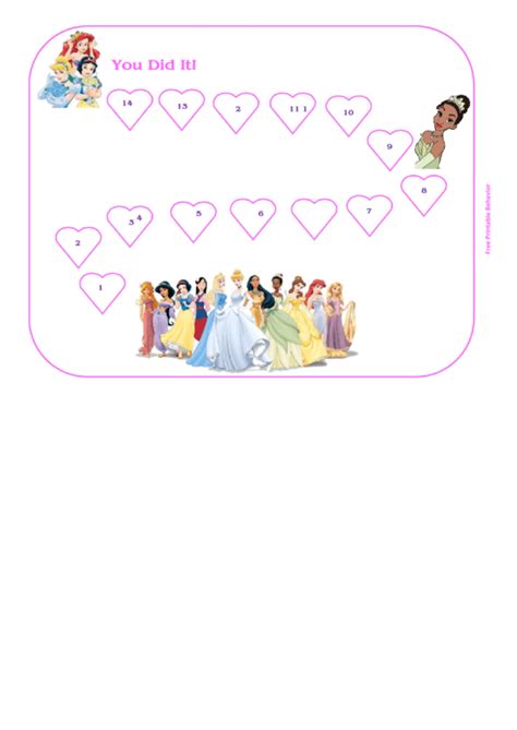 Disney Princess Behavior Chart Printable Pdf Download