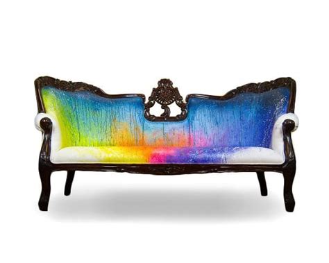 Custom Splash Dyed Sofa Graffiti Couch Diy Rainbow Painted Couch