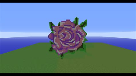 How To Build A Rose Minecraft Timelapse Pixelart Youtube