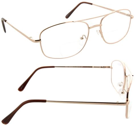 Reading Glasses Bifocal Aviator Metal Frame Clear Lens Readers For Men And Women Ebay