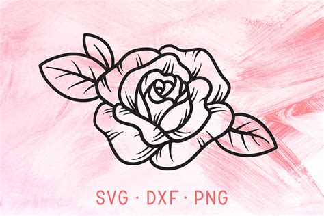 Rose Svg Rose Dxf File Flower Silhouette Files Flower