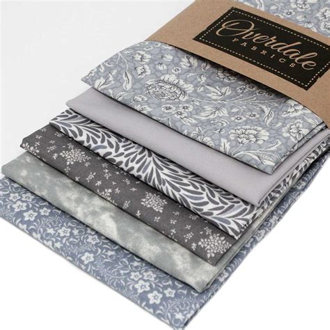 6 Fat Quarters Bundle Shades Of Grey Overdale Fabrics