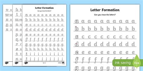letter formation worksheet   foundation stage