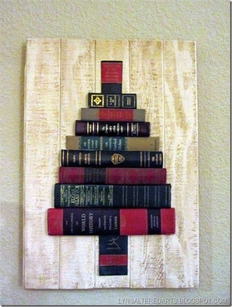 Lyns Altered Arts Book Spine Christmas Tree Creative Christmas