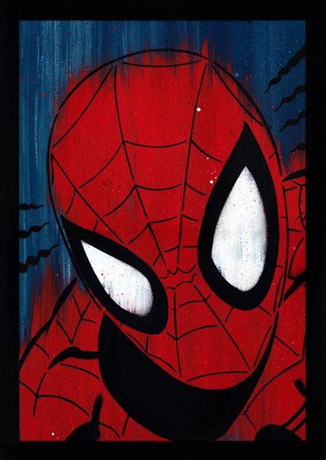 Spider Man Spray Painted Spiderman Canvas Art Avengers Painting