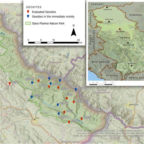 Mt Stara Planina Geosites Map Gs 1 Bigar Waterfall Gs 2 Baranica