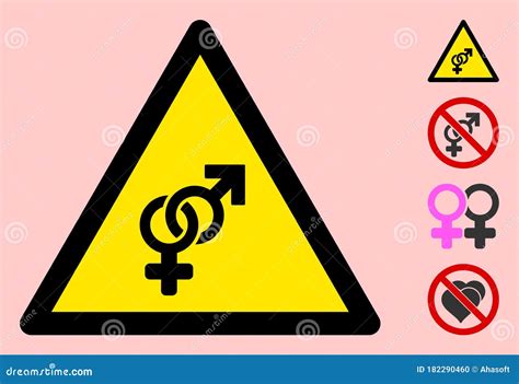 Vector Sex Symbol Warning Triangle Sign Icon Stock Illustration