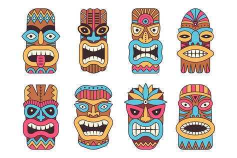 Illustrations Of Hawaiian Tiki God Tribal Totem 824151 Illustrations Design Bundles In