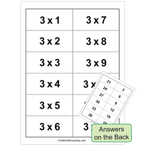 Multiplication Three Times Table Download Free Multiplication Flashcards