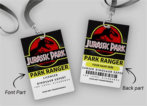 Jurassic Park Ranger Id Badge With Canva Personalized Jurassic Park Id