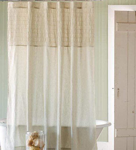 Ruched Linen Shower Curtain Plowhearth