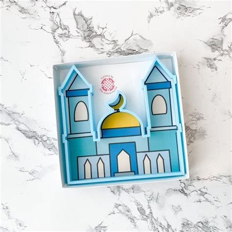3d Mosque Model Printable Ramadan Decor Islamic Papercraft Etsy