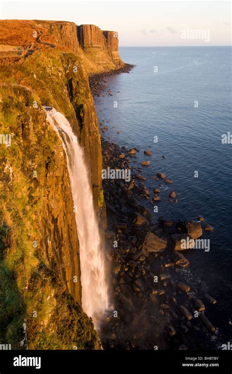 Waterfall And Sea Cliffs At Kilt Rock Isle Of Skye Stock Photo Alamy