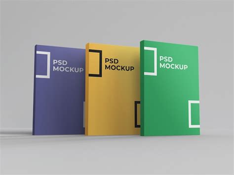 Premium Psd Minimal 3 Book Soft Cover Mockup