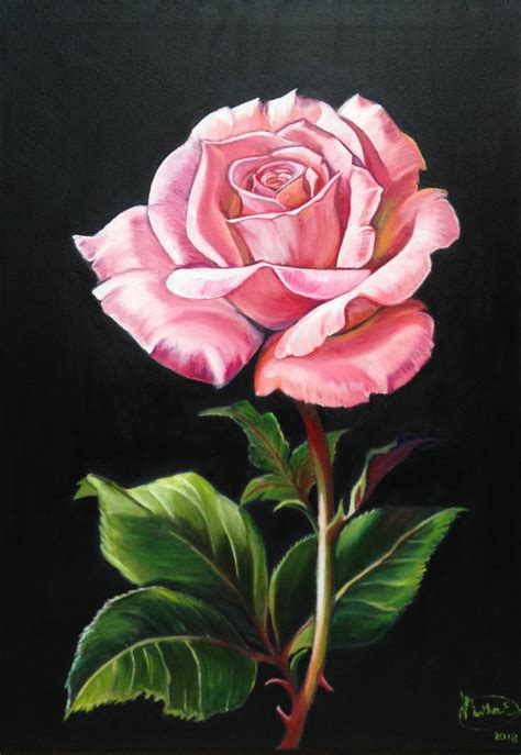 Martha Esther Ochoa Pintura Al óleo Flower Art Painting Rose