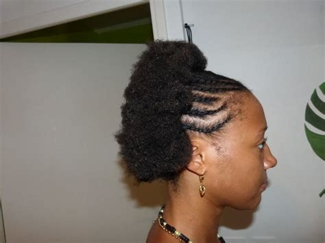 Cornrows On Half Head And Afro Puff Natural Hair Styles Easy Hair