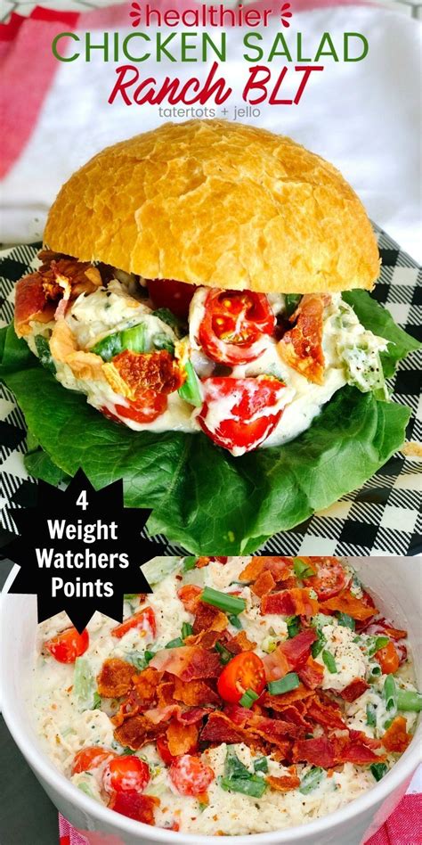 I suggest adding some cranberries & walnuts! Healthier BLT Ranch Chicken Salad - with Weight Watchers ...
